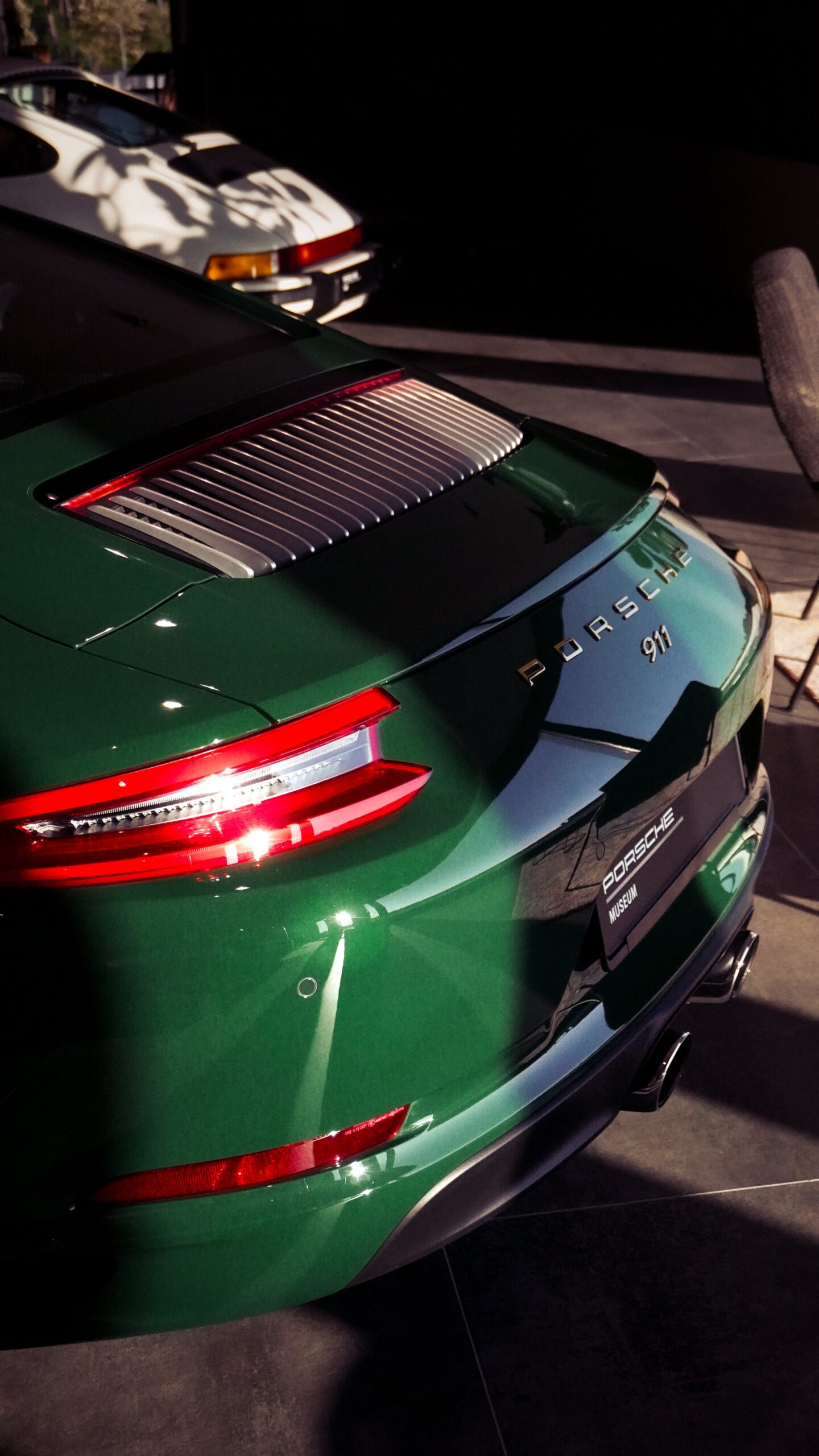 Grüner Porsche, Heckansicht